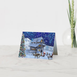 Tomte Rudolf Alv med släde Kort