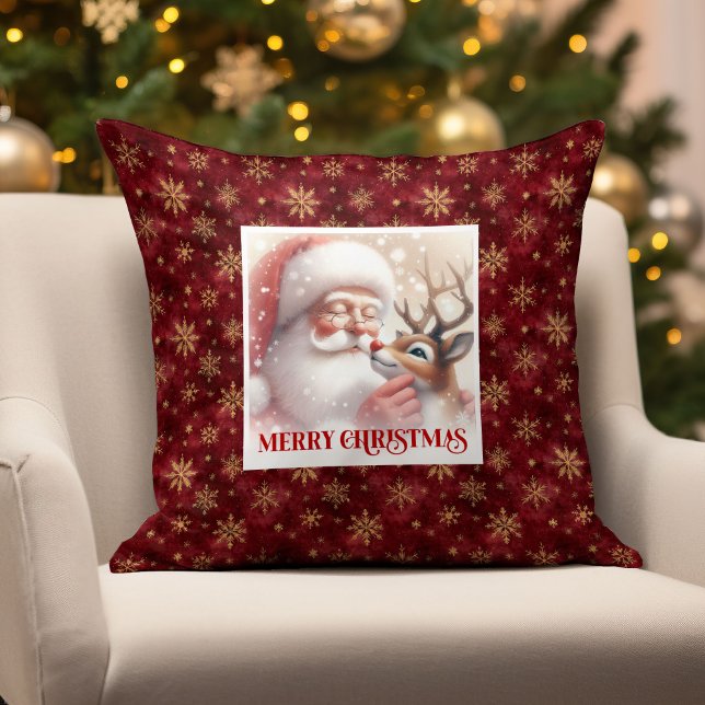 Tomte Rudolf Festiv Semester Kasta Kudde  (Santa Claus Rudolph Festive Holiday Throw Pillow Gift

)