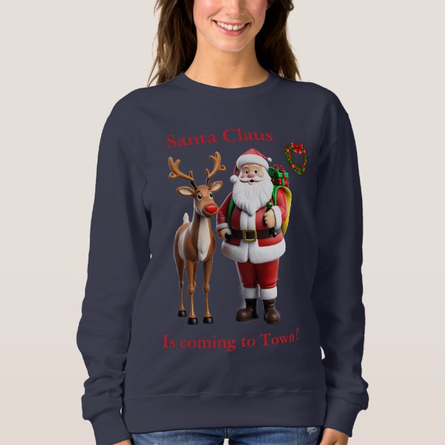 Tomte Rudolf med röda näsan renen T Shirt (Framsida)