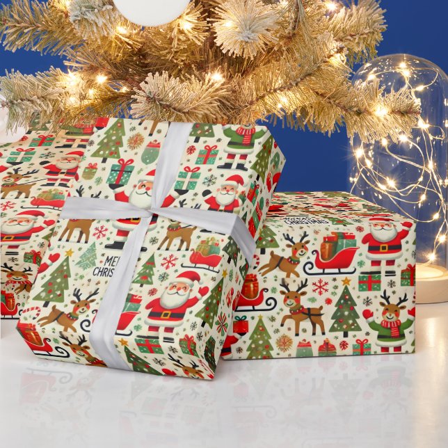Tomte Rudolph Den Röda Nosen Ren Cheer Presentpapper (Helgdagar)