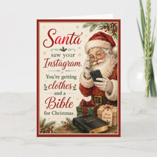 Tomte såg din Instagram Roligt julkort Helgkort