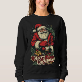 Tomte säger: God Jul på en svart T Shirt