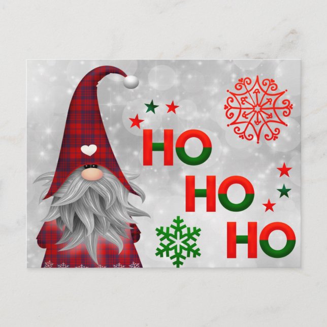 Tomte säger Ho Ho Ho Vykort (Framsida)