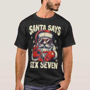 Tomte säger sex sju 6 7 Gen Z-meme julhumor T Shirt