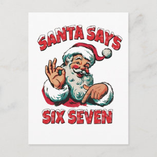 Tomte säger sex sju 6 7 jul tomte meddelande vykort