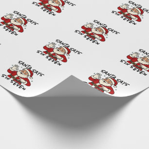 Tomte säger sex sju 6 7 Roligt Brainrot jul Presentpapper