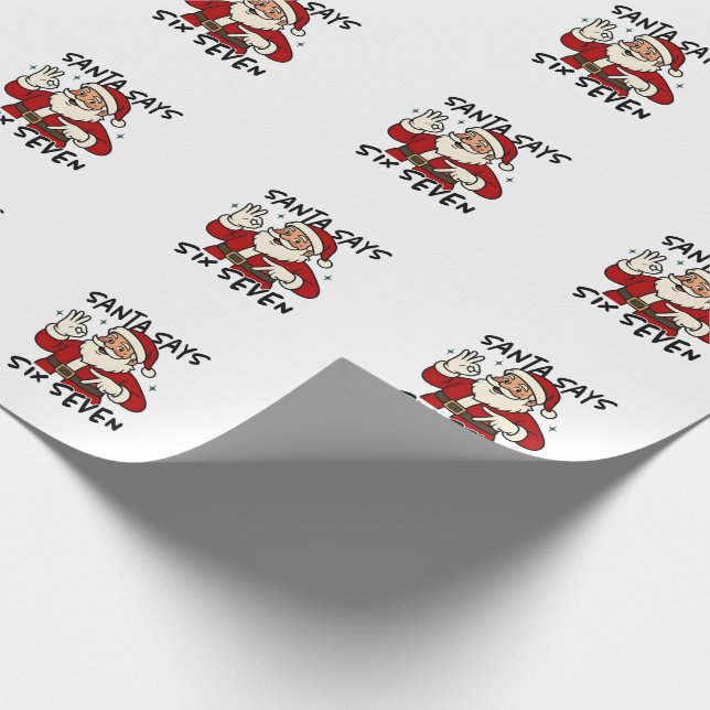 Tomte säger sex sju 6 7 Roligt Brainrot jul Presentpapper (Hörn)