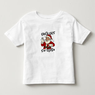 Tomte säger sex sju 6 7 Roligt Brainrot jul T Shirt