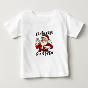 Tomte säger sex sju 6 7 Roligt Brainrot jul T Shirt