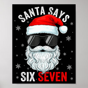Tomte säger sex sju julpojkar män Roligt Meme Poster