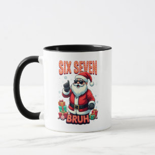🎅Tomte säger sex sju meme rolig tomte håller Mugg