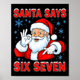 Tomte säger sex sju rolig Gen Z jul skämt BH Poster