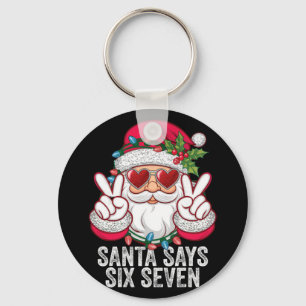 Tomte säger sex sju roliga jul 67 meme tomte nyckelring