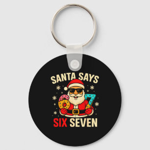 Tomte säger sex sju Roligt 67 Meme jul Pojkar Nyckelring