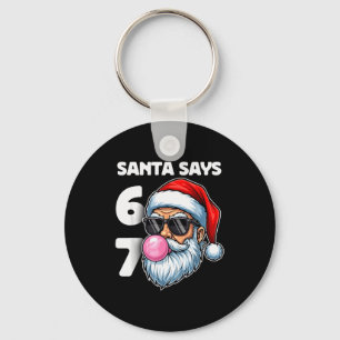 Tomte säger Six Seven, 6 7 Gen Alpha Meme Slang Ju Nyckelring