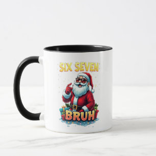 🎅Tomte säger Six Seven Meme Rolig Tomte Håller  Mugg