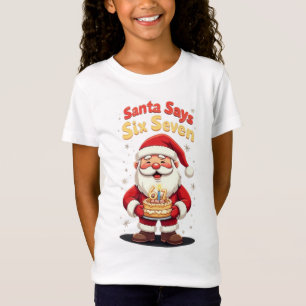 🎅Tomte säger Six Seven Meme – Rolig Tomte som hål T Shirt