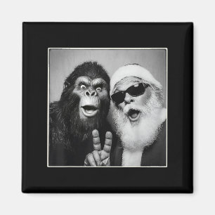 Tomte Selfie Bigfoot Jul Rolig Sasquat Magnet