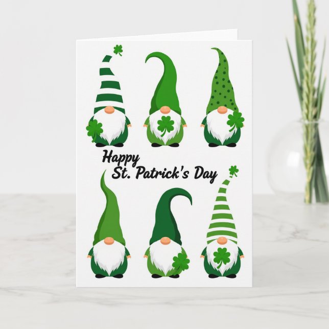 Tomte Shamrock Mönsterkort Kort (Framsida)