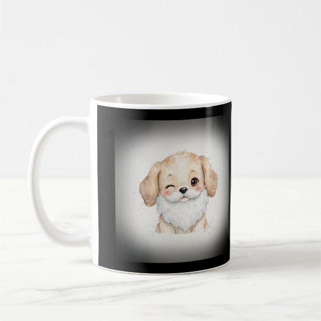 Tomte Skägg Blinkande Valp Kaffemugg (Vänster)