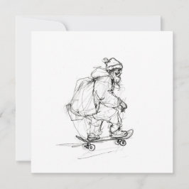 Tomte skateboardåkning med presenter inbjudningar