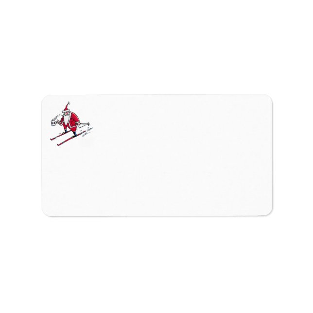 Tomte skidåkning adressetiketter (Framsidan)