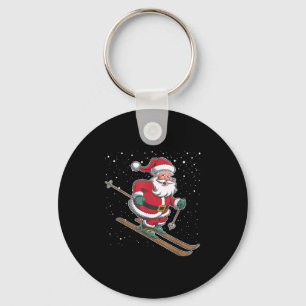 Tomte skidar jul sport jul firande C Nyckelring