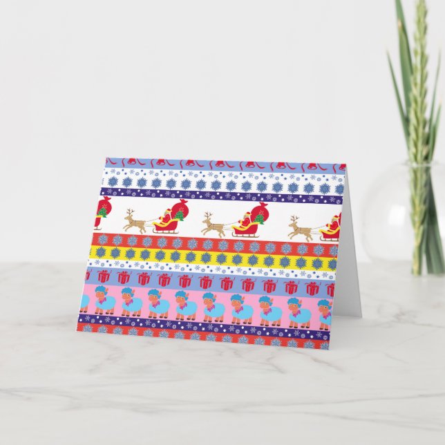 Tomte släde inbjudan (Framsida)