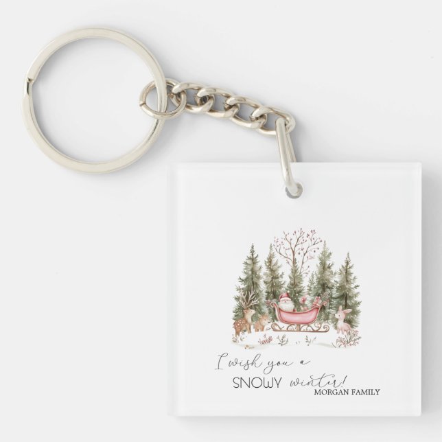 Tomte, släde, presentskog jul (Framsidan)
