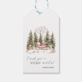 Tomte, släde, presentskog jul presentetikett