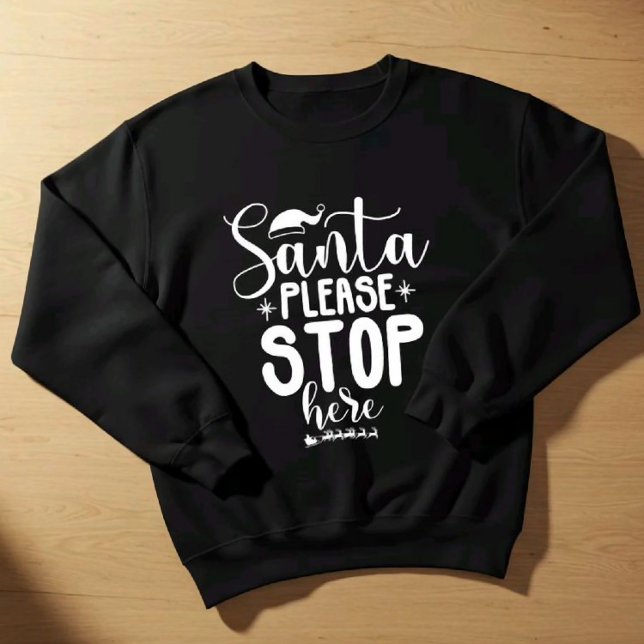 Tomte snälla stanna här jul sweatshirt t shirt (Skapare uppladdad)