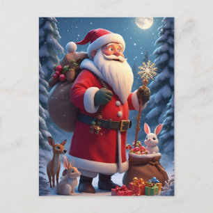❄️ Tomte Snöflinga Glädje 🎄 Festiv Vinter Vykort