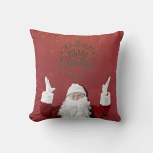 Tomte,Snöflingor,Röd   Kudde