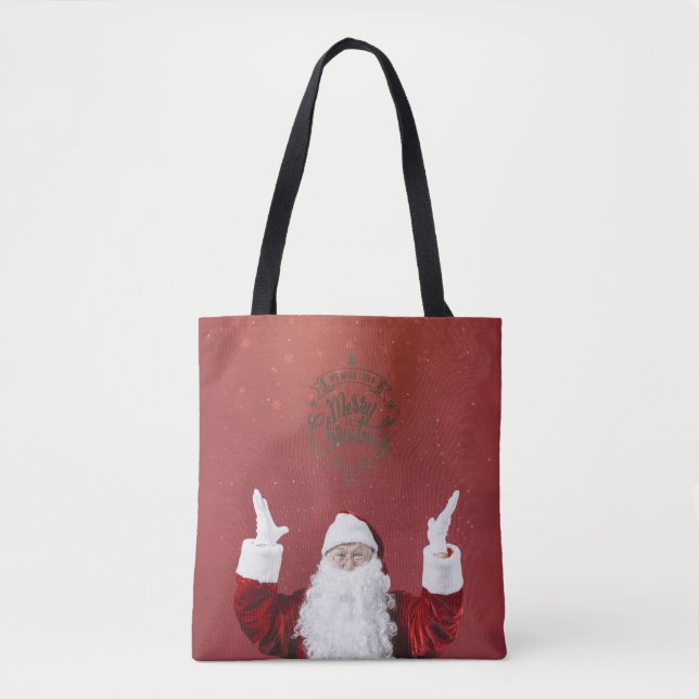 Tomte, Snöflingor, Röd Tygkasse (Framsida)