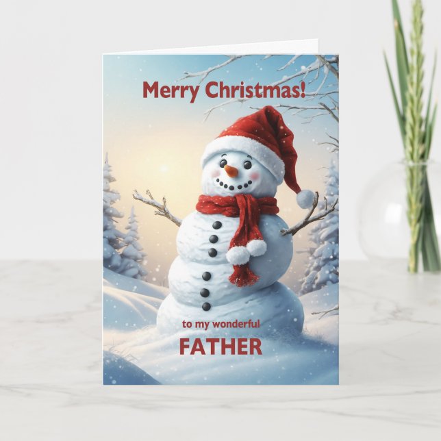 Tomte Snöman  Helgkort (Framsida)