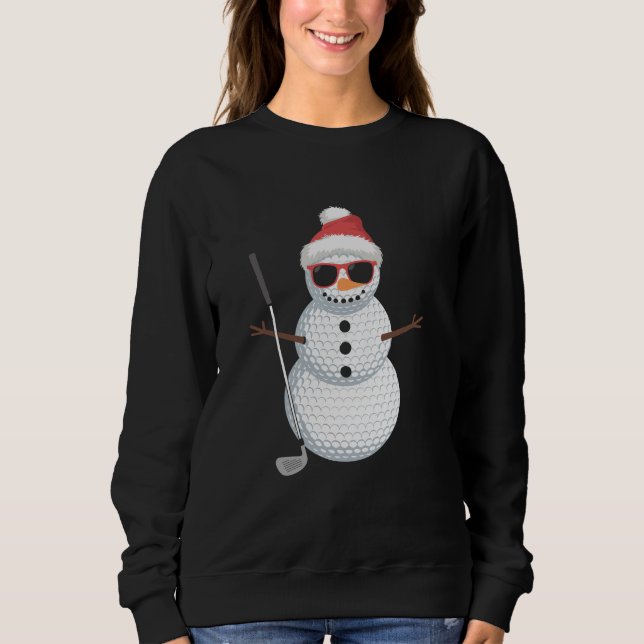 Tomte Snömannen Golfboll Jul Golfare Present  T Shirt (Framsida)