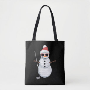 Tomte Snömannen Golfboll Jul Golfare Present Tygkasse