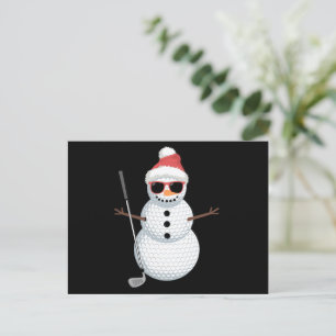 Tomte Snömannen Golfboll Jul Golfer Present Helg Vykort