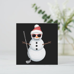 Tomte Snömannen Golfboll Jul Golfer Present Inbjudningar