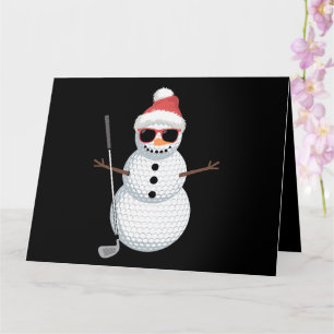 Tomte Snömannen Golfboll Jul Golfer Present Kort