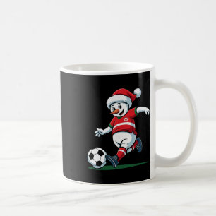 Tomte Snömannen Spelar Fotboll Mäns Kvinnors Jul Kaffemugg