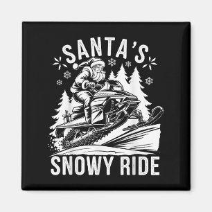 Tomte Snöskoter Åkning Snöskoter Körning Jul  Magnet