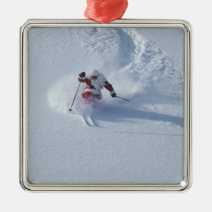 Tomte som åker skidor på Snowbird Ski Resort, Wasa Julgransprydnad Metall