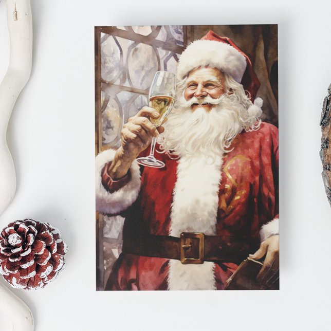 Tomte som älskar vin helgkort (Skapare uppladdad)