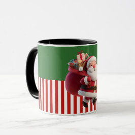 Tomte som bär presentpåse illustration mugg