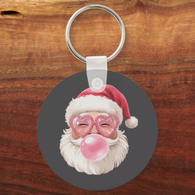 Tomte som blåser bubbel jul rolig jul nyckelring (Framsida)