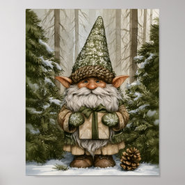 Tomte som ger presenter poster