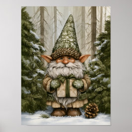 Tomte som ger presenter poster