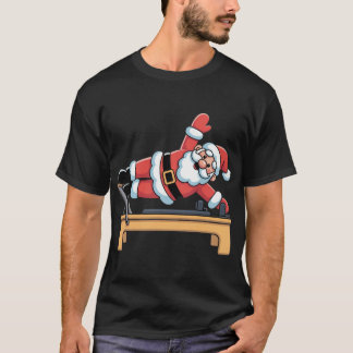 Tomte som gör Pilates Älskare Gym Rolig jul T Shirt
