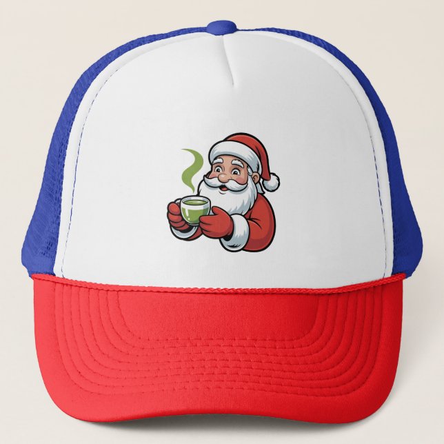 Tomte som håller en Matcha-dryck jul  Keps (Framsida)